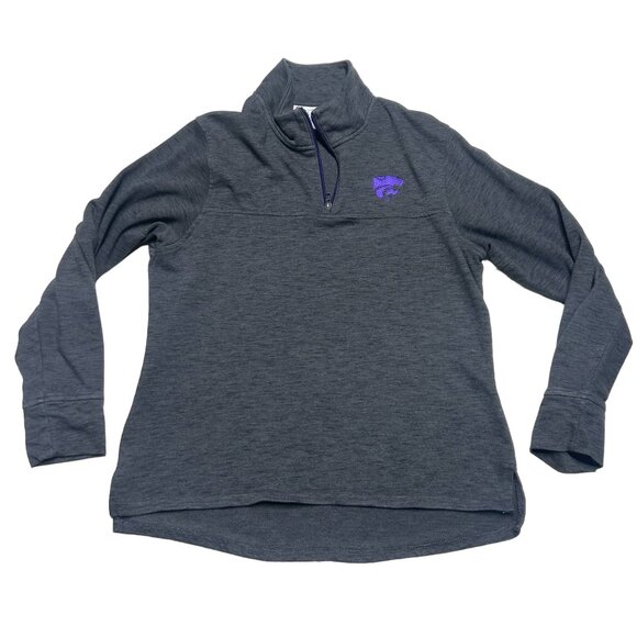 Champion Kansas State Wildcats 1/4 Zip Sweatshirt Adult Medium Charcoal Pullover - Picture 1 of 7